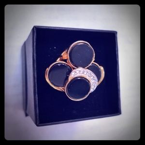 Jewelry - Black and rhinestones ring Jewelry - Black and rhinestones ring